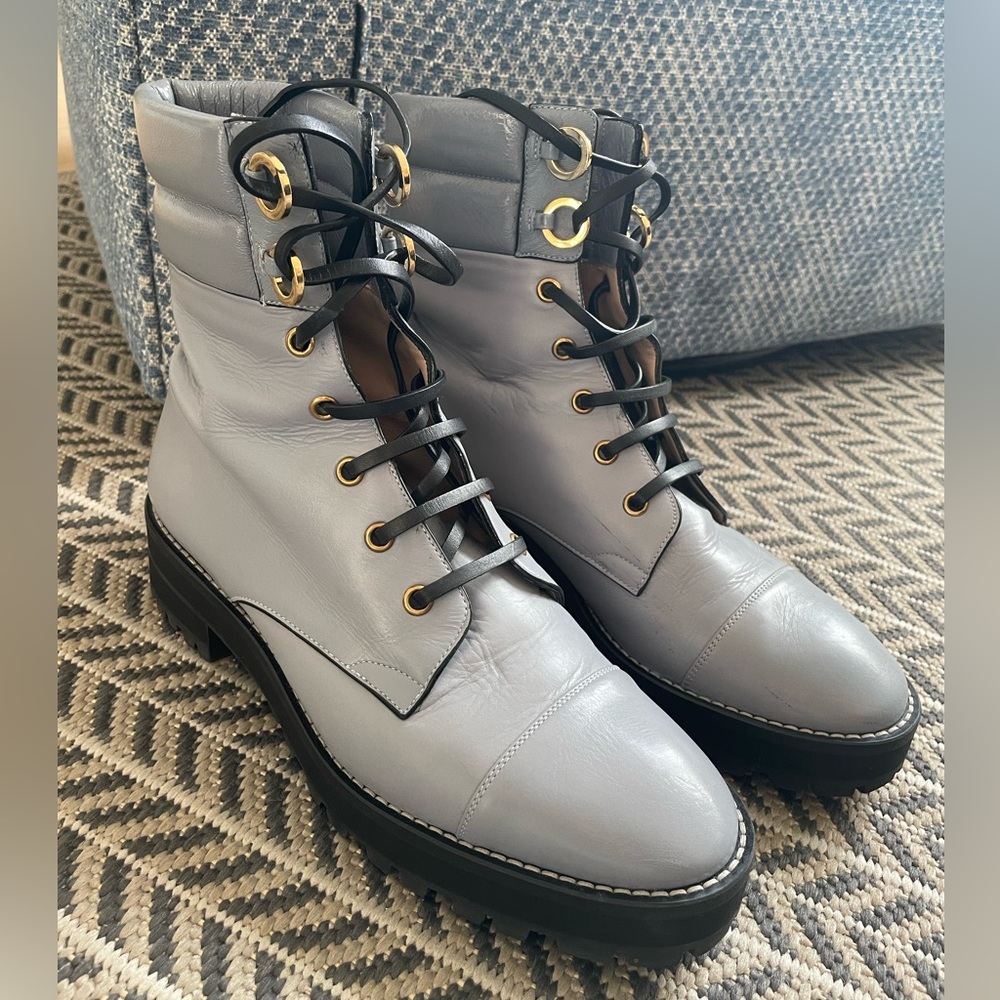 Stuart Weitzman Lexie Boot Dovetail Gray 37 Us 7 - image 1